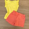 fernandaramoskids com br Conjunto Infantil Feminino Regata Amarela e Short Salmão 3