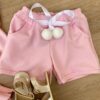 fernandaramoskids com br Conjunto Infantil Feminino Regata Estampa Urso + Jaqueta + Short Rosa 3