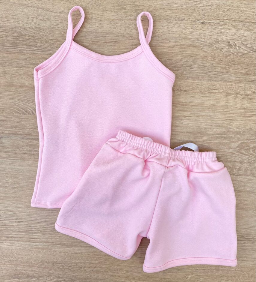 fernandaramoskids com br Conjunto Infantil Feminino Regata Estampa Urso + Jaqueta + Short Rosa 5