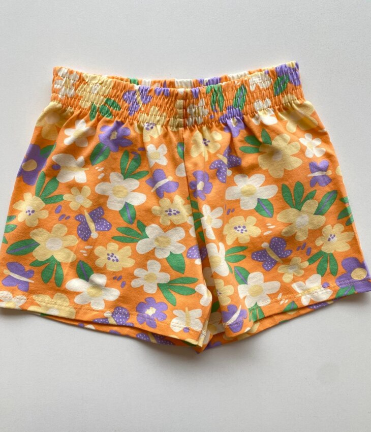 fernandaramoskids com br Conjunto Infantil Feminino Regata Laranja e Short Estampa Floral 2