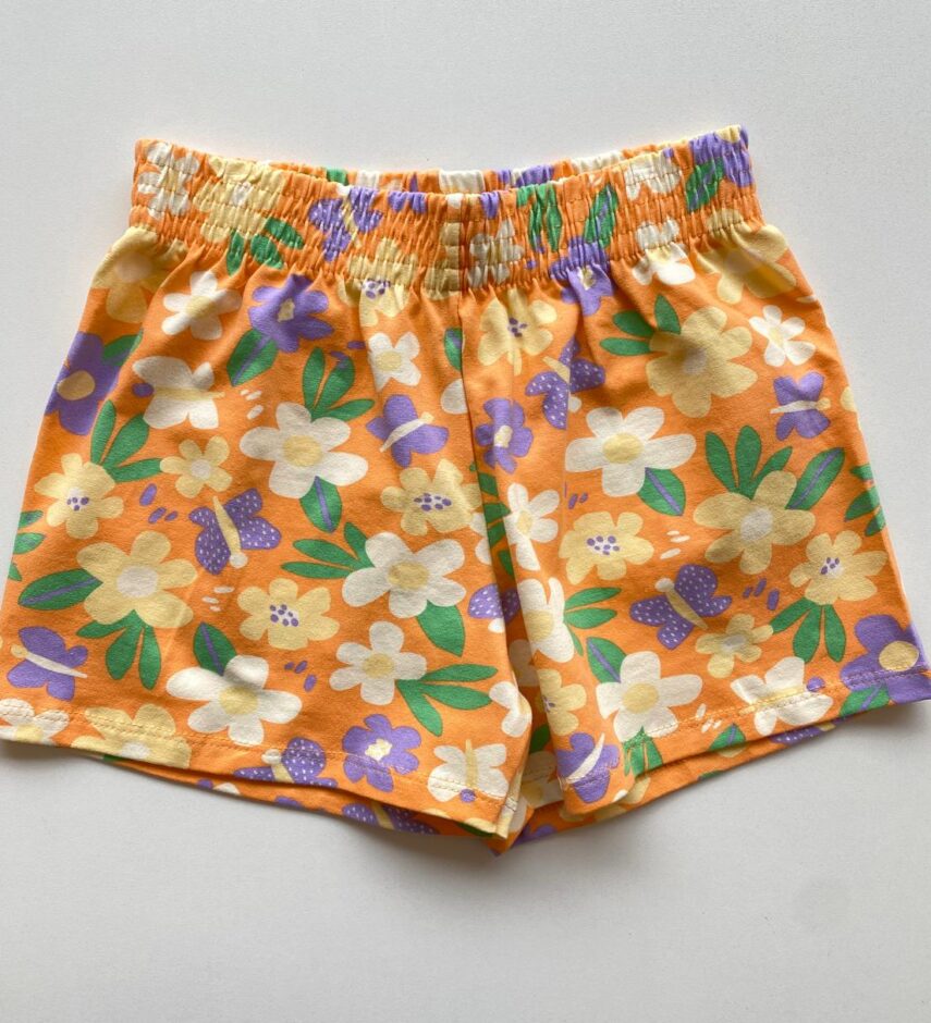 fernandaramoskids com br Conjunto Infantil Feminino Regata Laranja e Short Estampa Floral 2