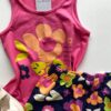 fernandaramoskids com br Conjunto Infantil Feminino Regata Rosa e Short Estampa Floral 2