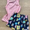 fernandaramoskids com br Conjunto Infantil Feminino Regata Rosa e Short Estampa Frutinhas 3