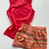 fernandaramoskids com br Conjunto Infantil Feminino Regata Rosa Escuro e Short Estampado 2