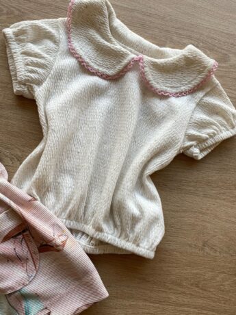 fernandaramoskids com br Conjunto Infantil Feminino Salopete Detalhes em Fios Prata Blusa Linho 1