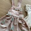 fernandaramoskids com br Conjunto Infantil Feminino Salopete Detalhes em Fios Prata Blusa Linho 2