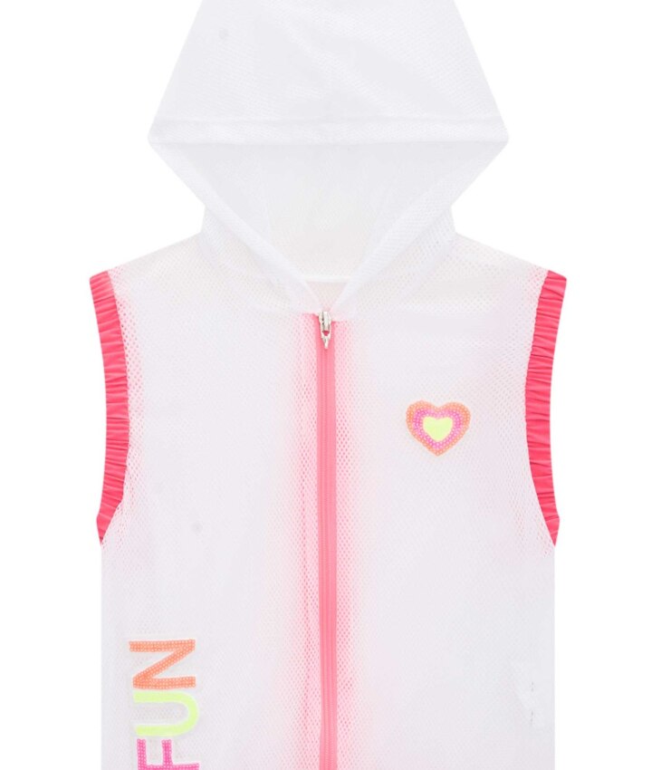 fernandaramoskids com br Conjunto Infantil Feminino Top Alça, Colete e Short Pink Flúor 1