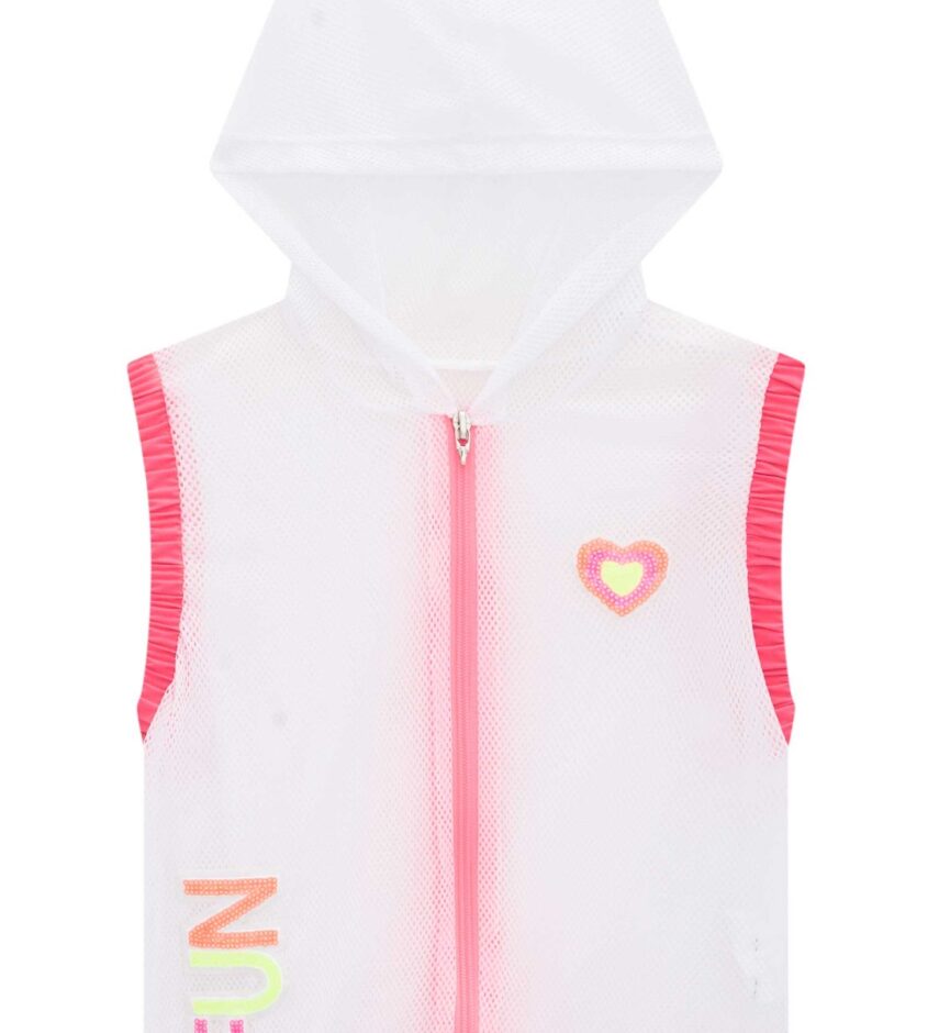 fernandaramoskids com br Conjunto Infantil Feminino Top Alça, Colete e Short Pink Flúor 1