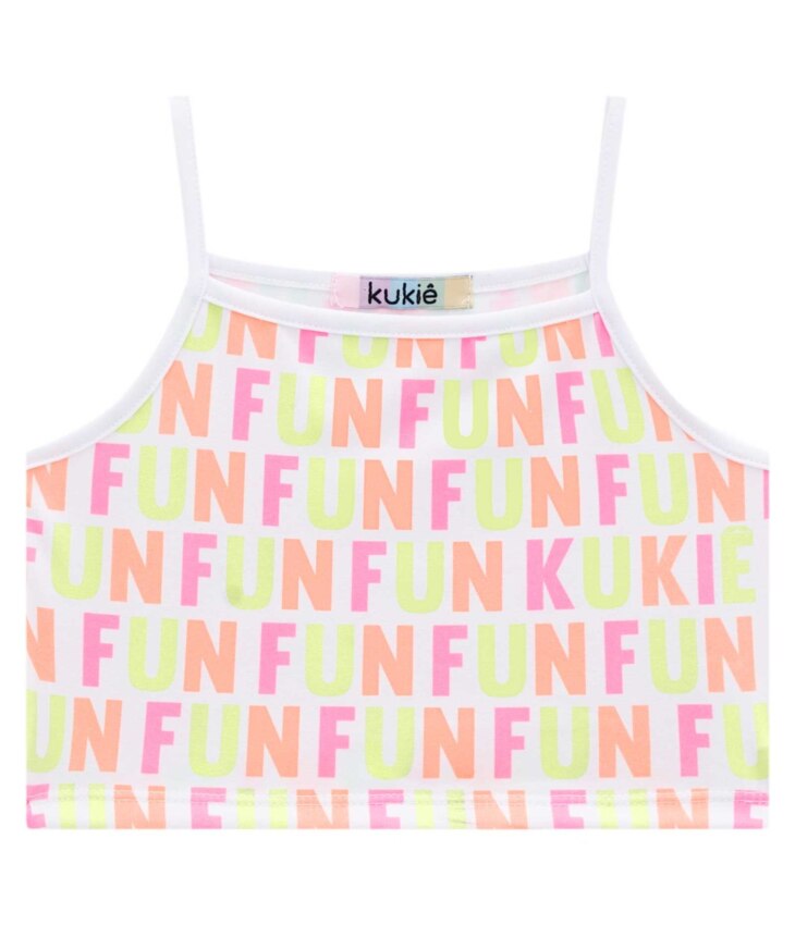 fernandaramoskids com br Conjunto Infantil Feminino Top Alça, Colete e Short Pink Flúor 3