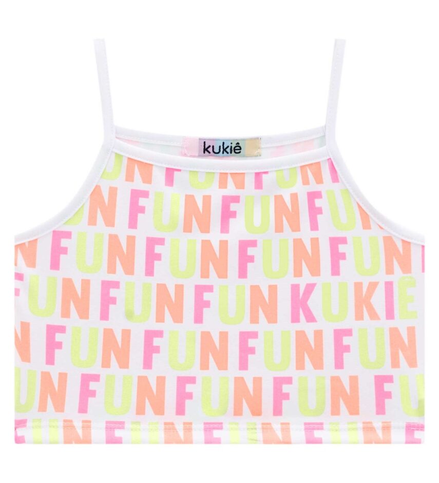 fernandaramoskids com br Conjunto Infantil Feminino Top Alça, Colete e Short Pink Flúor 3
