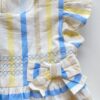 fernandaramoskids com br Conjunto Infantil Feminino Vestido com Laço e Calcinha Listrado 1