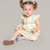 Conjunto Infantil Feminino Vestido com Laço e Calcinha Listrado Fernanda Ramos Kids