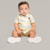 Conjunto Infantil Masculino Camisa Tricoline Bermuda Marrom Fernanda Ramos Kids