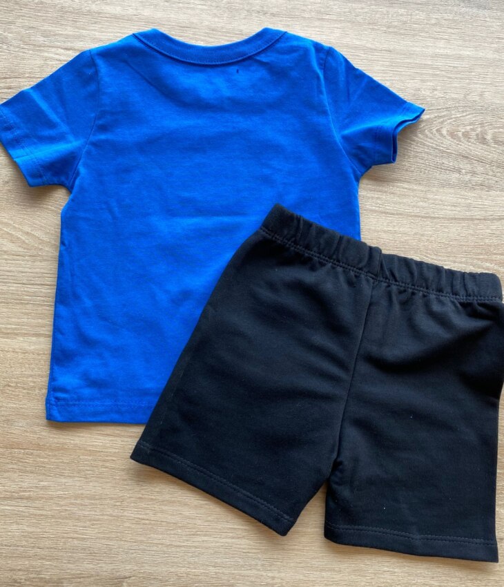 fernandaramoskids com br Conjunto Infantil Masculino Camiseta Azul Bic e Bermuda Preta 3