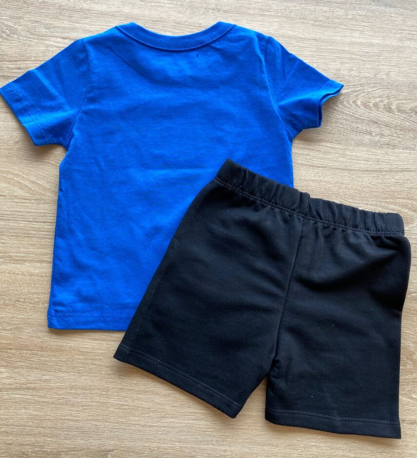 fernandaramoskids com br Conjunto Infantil Masculino Camiseta Azul Bic e Bermuda Preta 3