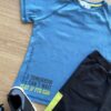 fernandaramoskids com br Conjunto Infantil Masculino Camiseta Azul e Bermuda Preta 3