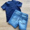 fernandaramoskids com br Conjunto Infantil Masculino Camiseta Azul Marinho e Bermuda Jeans 3