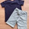fernandaramoskids com br Conjunto Infantil Masculino Camiseta Azul Marinho e Bermuda Verde 3