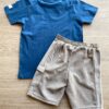 fernandaramoskids com br Conjunto Infantil Masculino Camiseta Azul e Bermuda Bege 3