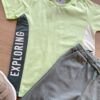 fernandaramoskids com br Conjunto Infantil Masculino Camiseta Básica e Bermuda Verde 1