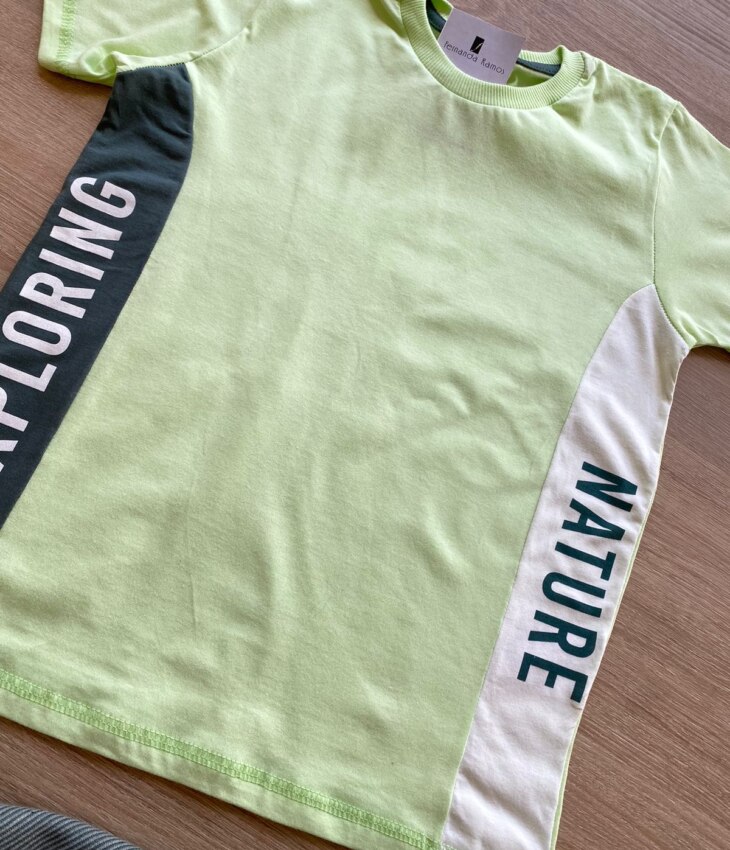 fernandaramoskids com br Conjunto Infantil Masculino Camiseta Básica e Bermuda Verde 2
