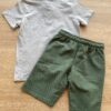 fernandaramoskids com br Conjunto Infantil Masculino Camiseta Cinza e Bermuda Verde 2