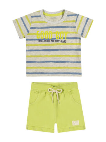 fernandaramoskids com br Conjunto Infantil Masculino Camiseta e Bermuda Good Boy
