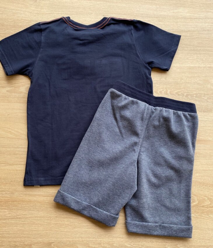 fernandaramoskids com br Conjunto Infantil Masculino Camiseta Enjoy e Bermuda Azul Marinho 3
