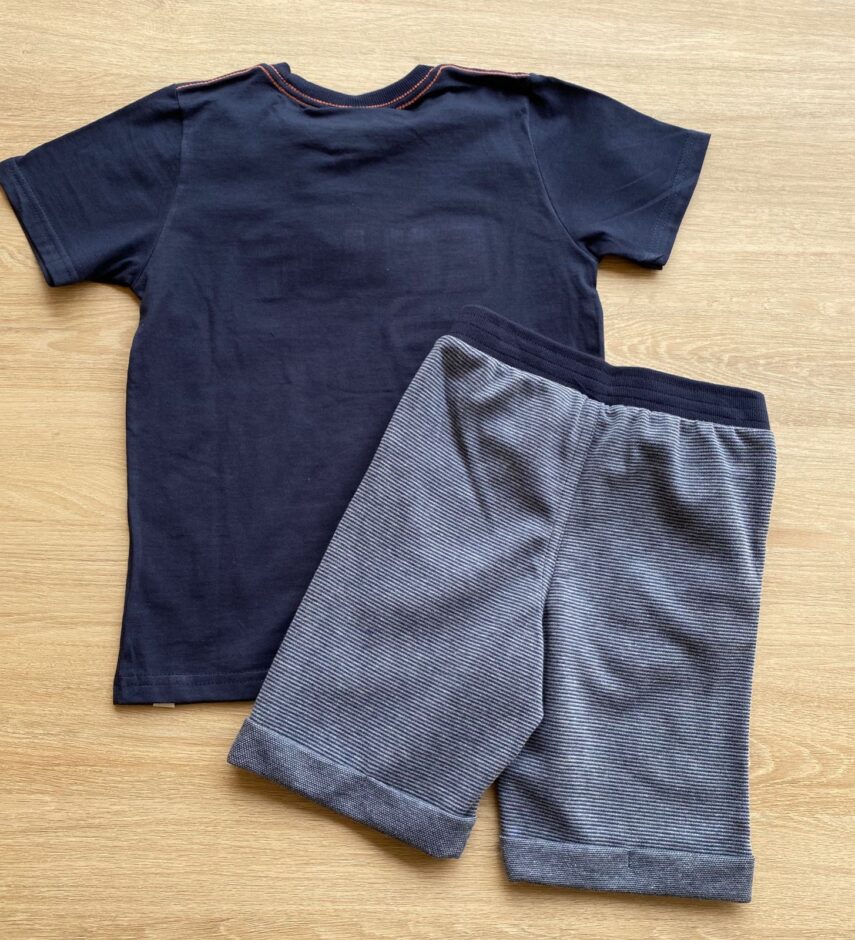 fernandaramoskids com br Conjunto Infantil Masculino Camiseta Enjoy e Bermuda Azul Marinho 3