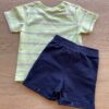 fernandaramoskids com br Conjunto Infantil Masculino Camiseta Listrada Verde e Bermuda Azul 3