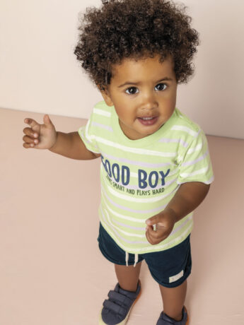 fernandaramoskids com br Conjunto Infantil Masculino Camiseta Listrada Verde e Bermuda Azul 1