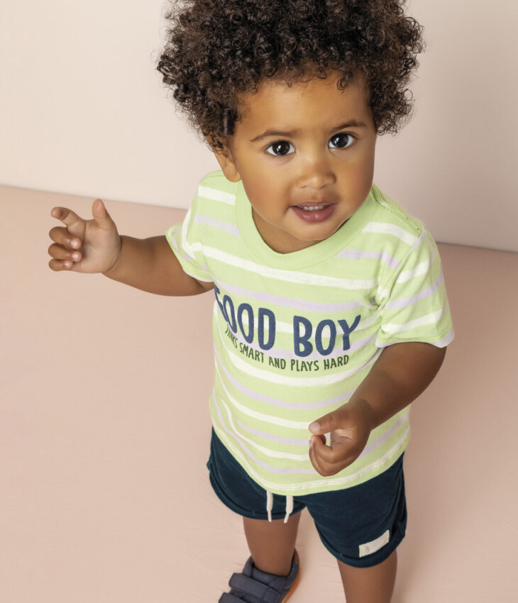 fernandaramoskids com br Conjunto Infantil Masculino Camiseta Listrada Verde e Bermuda Azul 1
