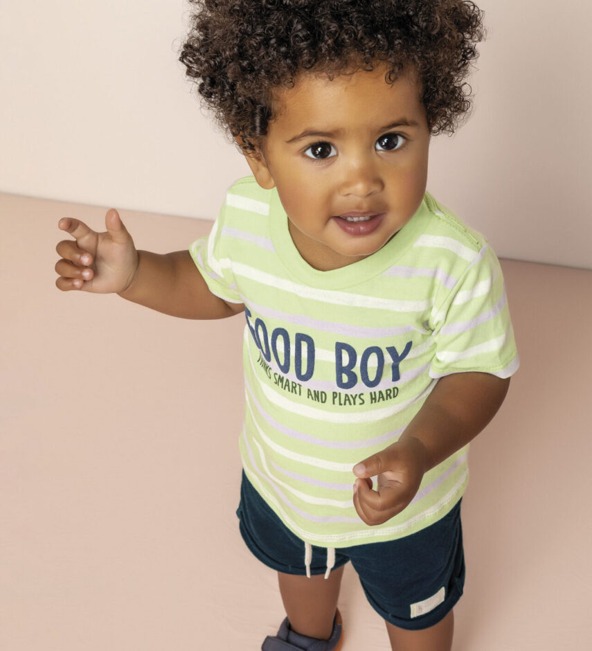 fernandaramoskids com br Conjunto Infantil Masculino Camiseta Listrada Verde e Bermuda Azul 1