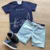 Conjunto Infantil Masculino Camiseta Luc.Boo Wear e Bermuda Verde Fernanda Ramos Kids