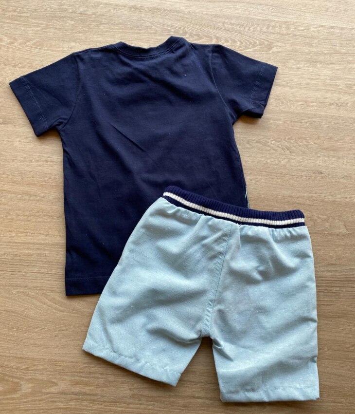 fernandaramoskids com br Conjunto Infantil Masculino Camiseta Luc.Boo Wear e Bermuda Verde 2