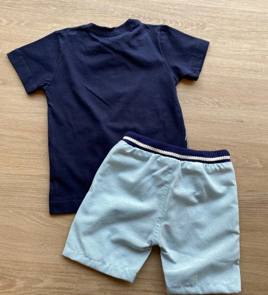 fernandaramoskids com br Conjunto Infantil Masculino Camiseta Luc.Boo Wear e Bermuda Verde 2
