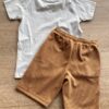 fernandaramoskids com br Conjunto Infantil Masculino Camiseta Mesclada e Bermuda Caramelo 3
