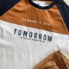 fernandaramoskids com br Conjunto Infantil Masculino Camiseta Off White e Bermuda Caramelo 3