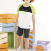 Conjunto Infantil Masculino Camiseta Off White e Bermuda Cinza Fernanda ramos kids