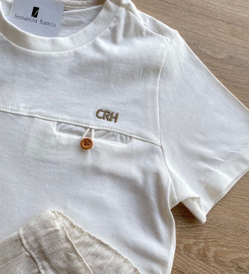 fernandaramoskids com br Conjunto Infantil Masculino Camiseta Off White e Bermuda Cru 2