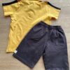fernandaramoskids com br Conjunto Infantil Masculino Camiseta Polo Amarela e Bermuda Sarja 3