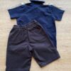 fernandaramoskids com br Conjunto Infantil Masculino Camiseta Polo Azul e Bermuda Sarja 3