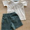 fernandaramoskids com br Conjunto Infantil Masculino Camiseta Polo Bege Bermuda Verde 3