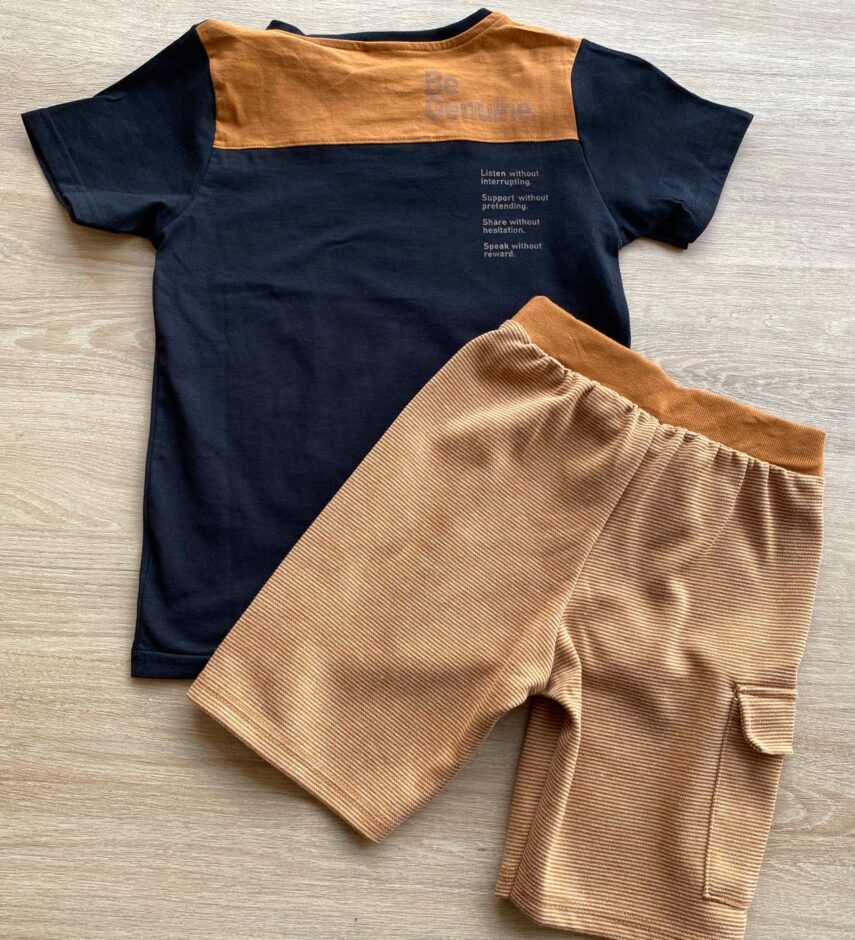 fernandaramoskids com br Conjunto Infantil Masculino Camiseta Preta e Bermuda Caramelo 3