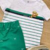 fernandaramoskids com br Conjunto Infantil Masculino Camiseta Urso e Bermuda Verde 1
