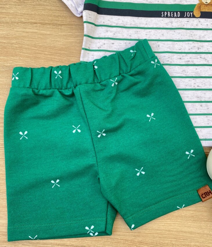 fernandaramoskids com br Conjunto Infantil Masculino Camiseta Urso e Bermuda Verde 2