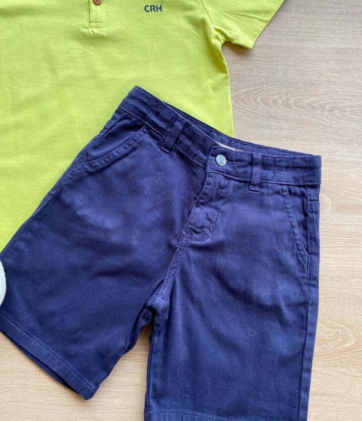 fernandaramoskids com br Conjunto Infantil Masculino Camiseta Verde e Bermuda Jeans 1