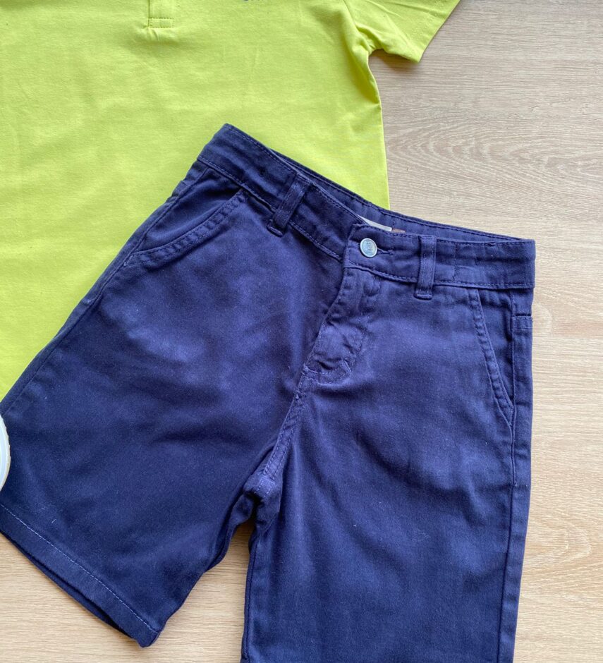 fernandaramoskids com br Conjunto Infantil Masculino Camiseta Verde e Bermuda Jeans 1