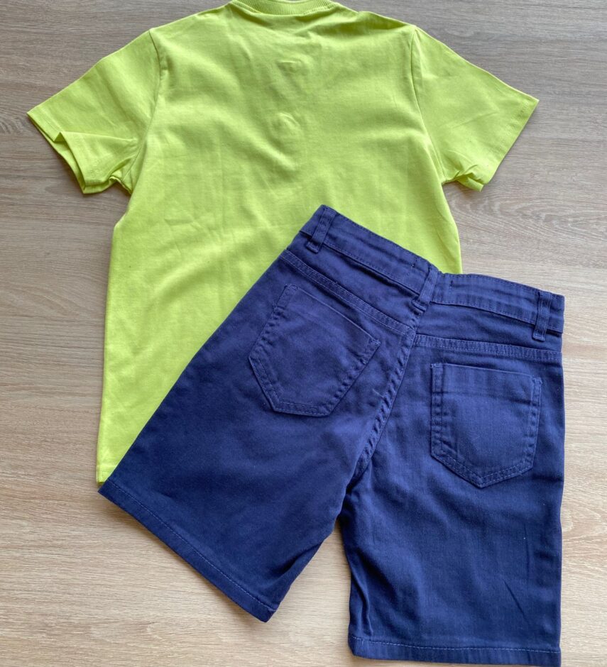 fernandaramoskids com br Conjunto Infantil Masculino Camiseta Verde e Bermuda Jeans 3