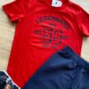 fernandaramoskids com br Conjunto Infantil Masculino Camiseta Vermelha e Bermuda Azul 1